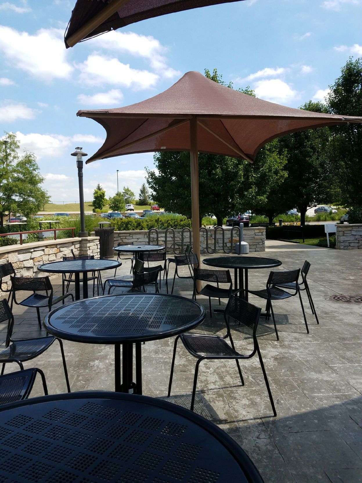Outdoor seating area at The View